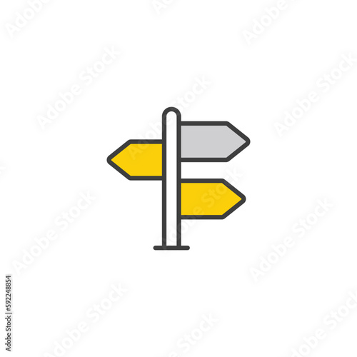 Signboard icon design with white background stock illustration