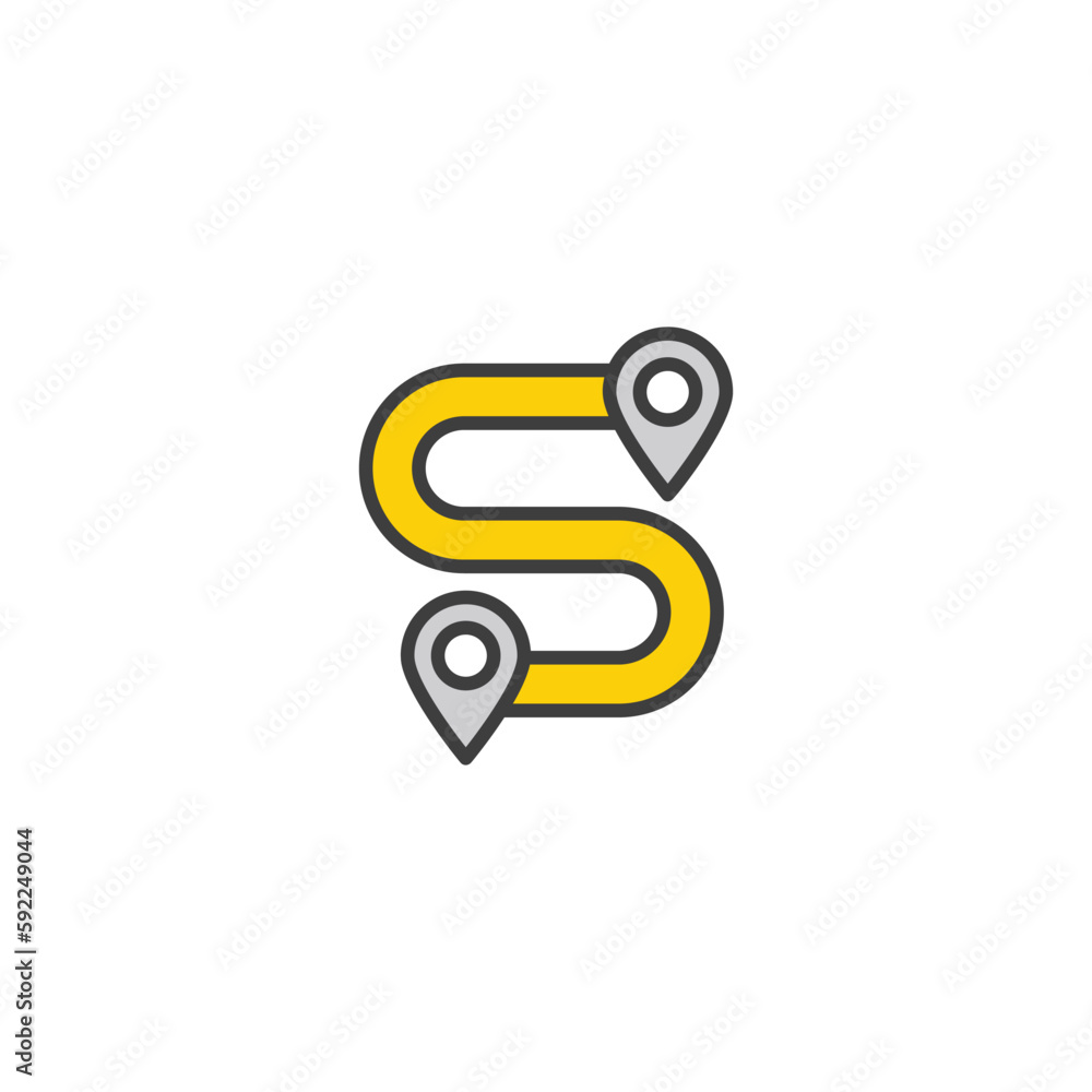 Distance icon design with white background stock illustration Distance icon design with white background stock illustration