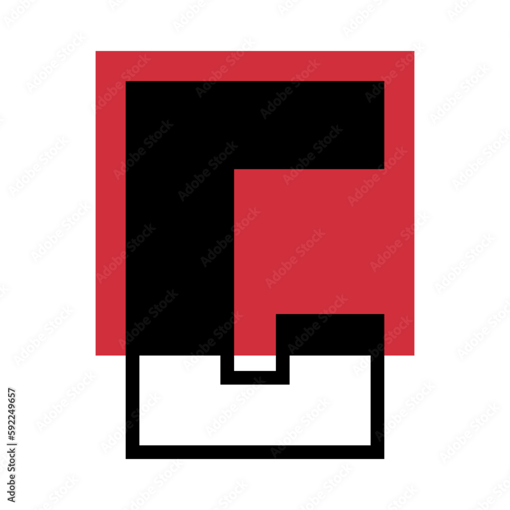 Alphabet Letter G with Red Square Shape as Geometric Font Vector Illustration Alphabet Letter G with Red Square Shape as Geometric Font Vector Illustration