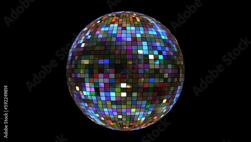 Neon Disco ball seamless  loop animation for music broadcast TV, night clubs, music videos, LED screens and projectors, glamour , fashion ,events, jazz, pops, funky and disco party.
