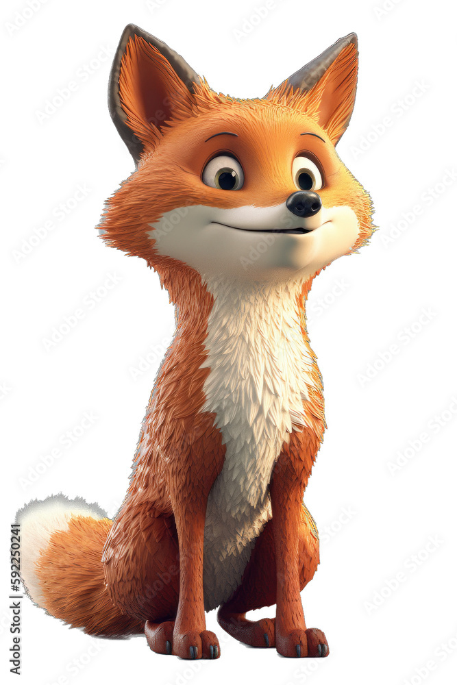Obraz premium Adorable Fox Cartoon
