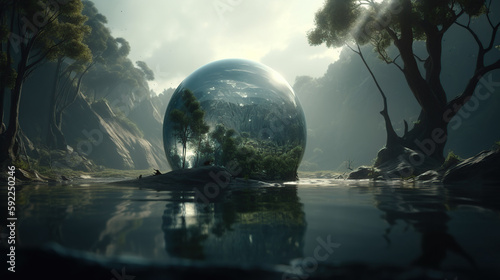 Green Earth Day Fantasy Concept Cinematic Nature Scene With Generative AI Technology