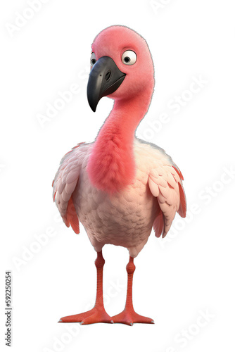 Adorable Flamingo Illustration on White Background