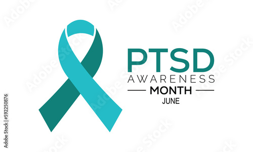PTSD awareness month is observed every year on June. banner design template Vector illustration background design.