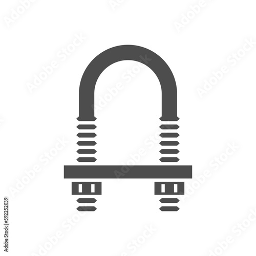 U bolt line outline icon