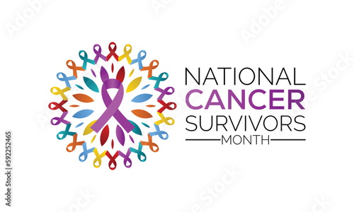  National Cancer survivors day is observed every year in June. banner design template Vector illustration background design.