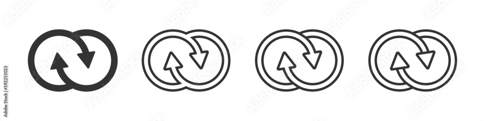 Synergy vector flat icons set Synergy vector flat icons set