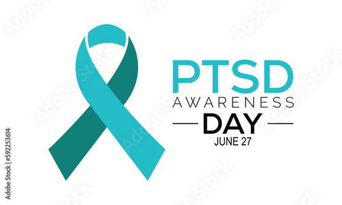 PTSD awareness day is observed every year on June 27. banner design template Vector illustration background design.