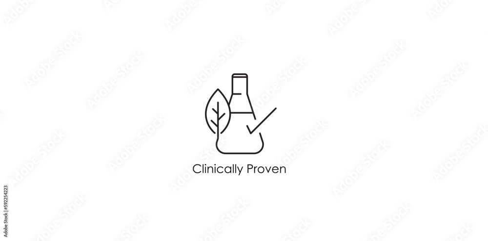 clinically proven icon vector illustration clinically proven icon vector illustration
