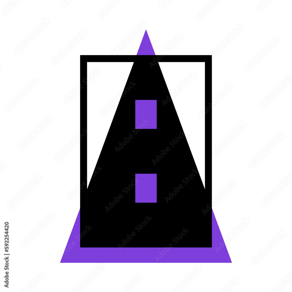 Number Eight or Numeral with Purple Triangle Geometric Shape Vector Illustration Number Eight or Numeral with Purple Triangle Geometric Shape Vector Illustration