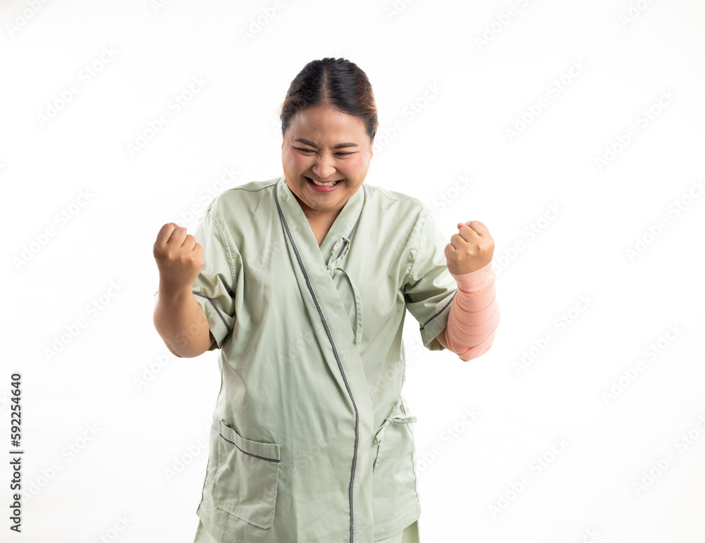 excited screaming Asian female. Happy smiling asian women patient on white background. Fat and overweight obese woman excited screaming Asian female. Happy smiling asian women patient on white background. Fat and overweight obese woman