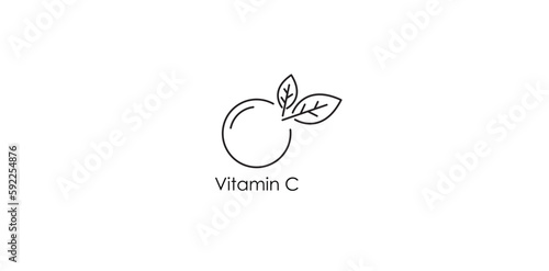 Vitamin C Icon - A Vibrant Vector Illustration for Immune Health Designs