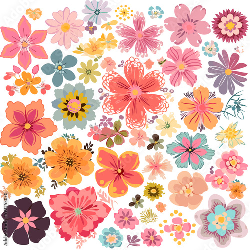 Vintage vector flowers