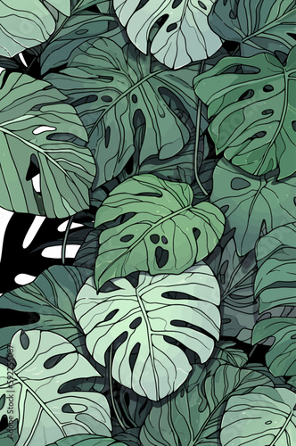 Vector monstera plant