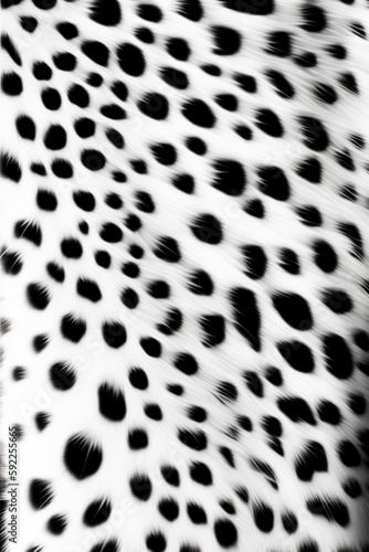 Black and white photo of cheetah's fur pattern. Generative AI.