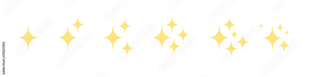 Sparkle star icon set silhouette isolated Sparkle star icon set silhouette isolated