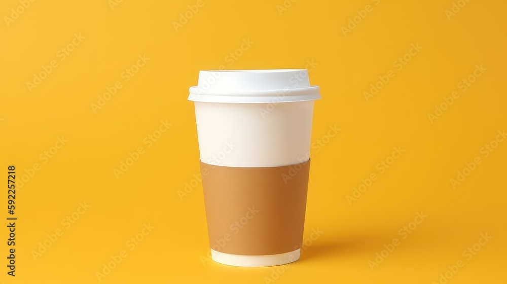 Coffee cup mock up on solid color background Coffee cup mock up on solid color background
