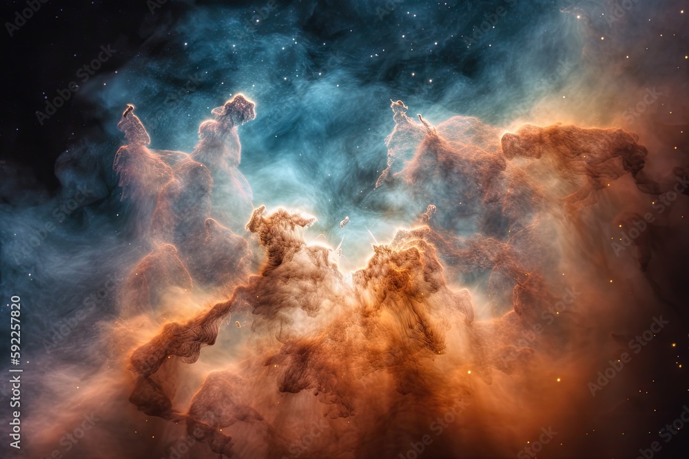 star in the process of being born, with massive clouds of dust and gas ...