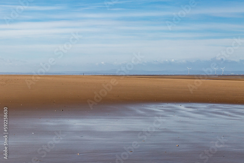 The vast sandy beach at Formby, on the Merseyside coast © lemanieh