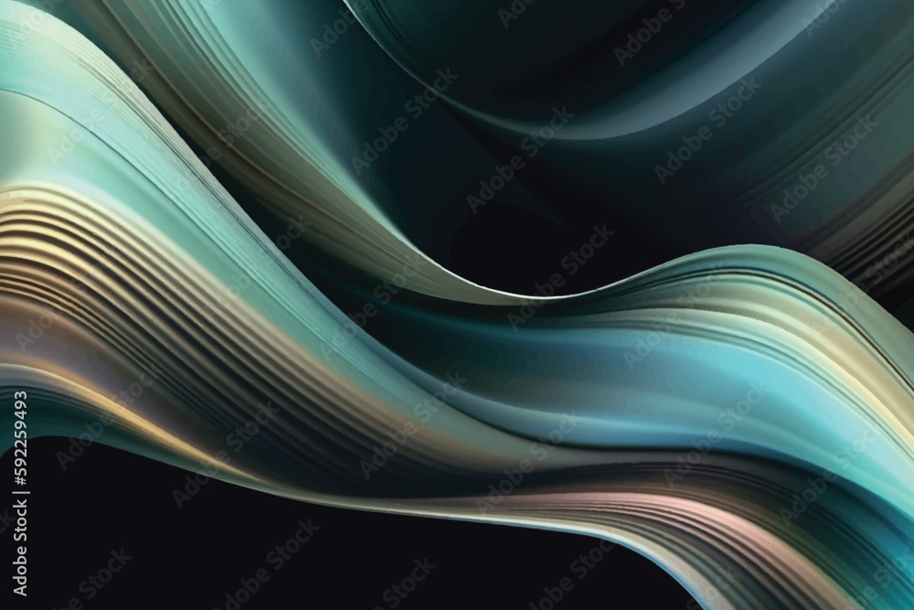 Fototapeta premium Metallic abstract wavy liquid background layout design tech innovation