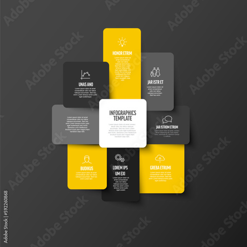 Vector gray and yellow flat design infographic elements