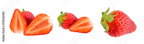 Strawberry isolated on transparent background png.