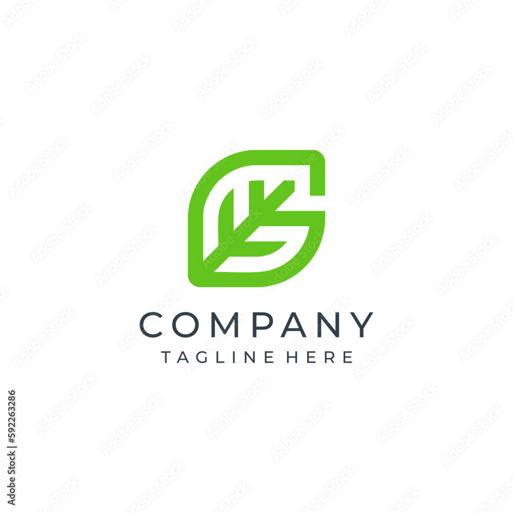 Initial letter G with leaf logo, Green leaf logo template vector design.
Initial letter G with leaf logo, Green leaf logo template vector design.