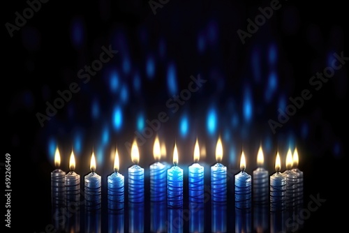 Vecteur hanukkah fête juive menorah bougies fond de maquette david star