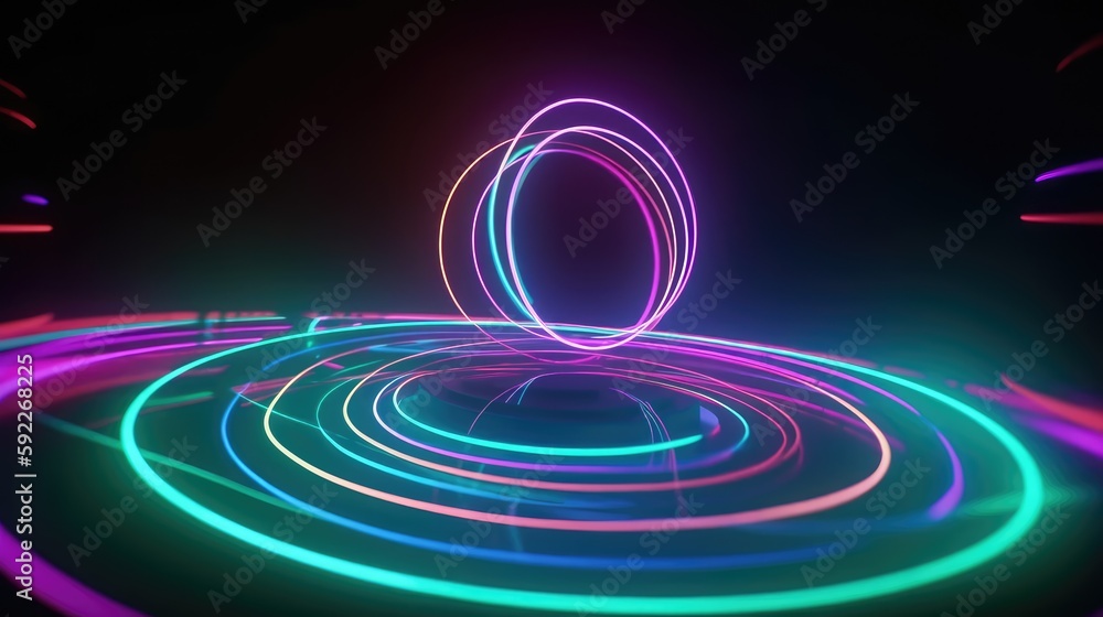 Futuristic background with neon shapes and lights Futuristic background with neon shapes and lights