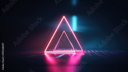 Futuristic background with neon shapes and lights