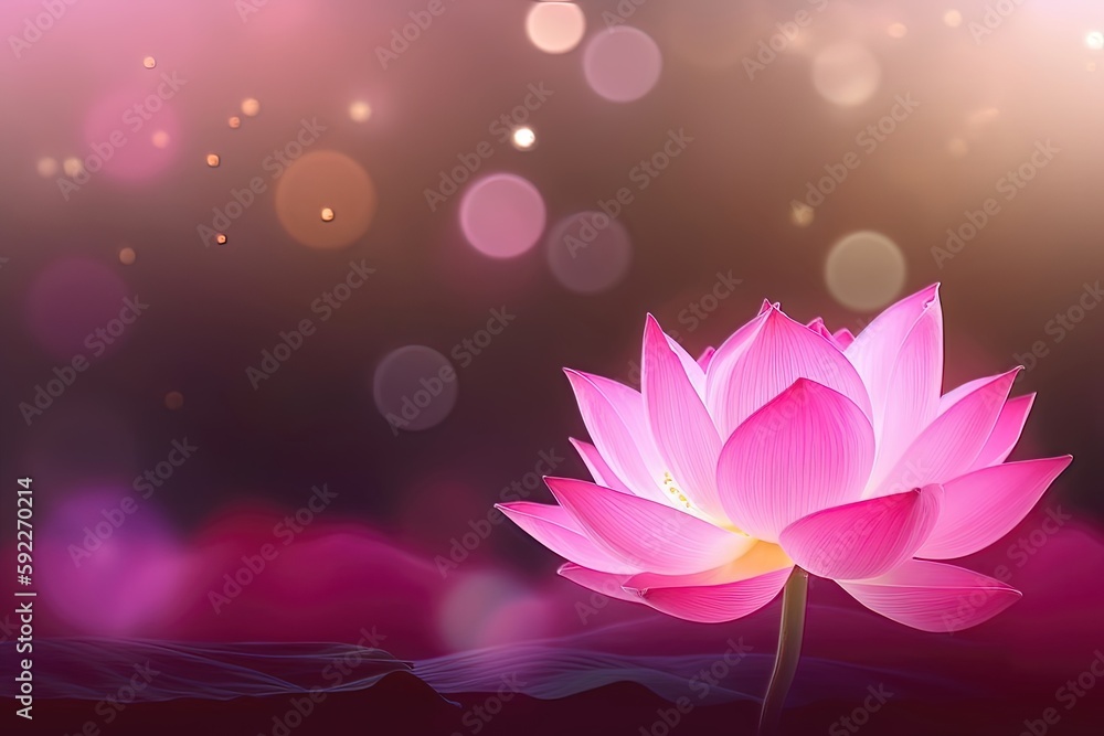 Lotus rose sur fond bokeh, bouddha Purnima Vesak fond avec espace de copie pour le texte