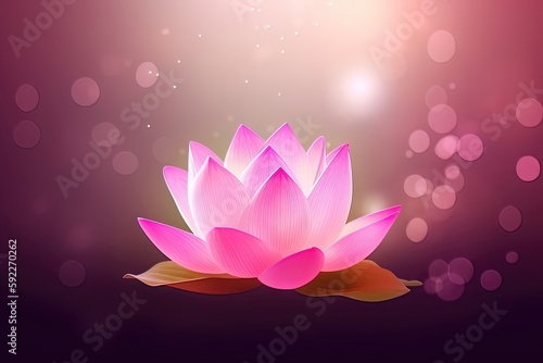 Lotus rose sur fond bokeh, bouddha Purnima Vesak fond avec espace de copie pour le texte © MiniMaxi