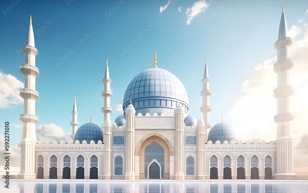 Fototapeta premium Islamic magnificent Mosque - Generative AI