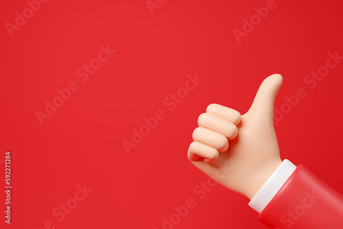 red thumb up 3d render