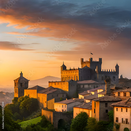 sunset over the fortress