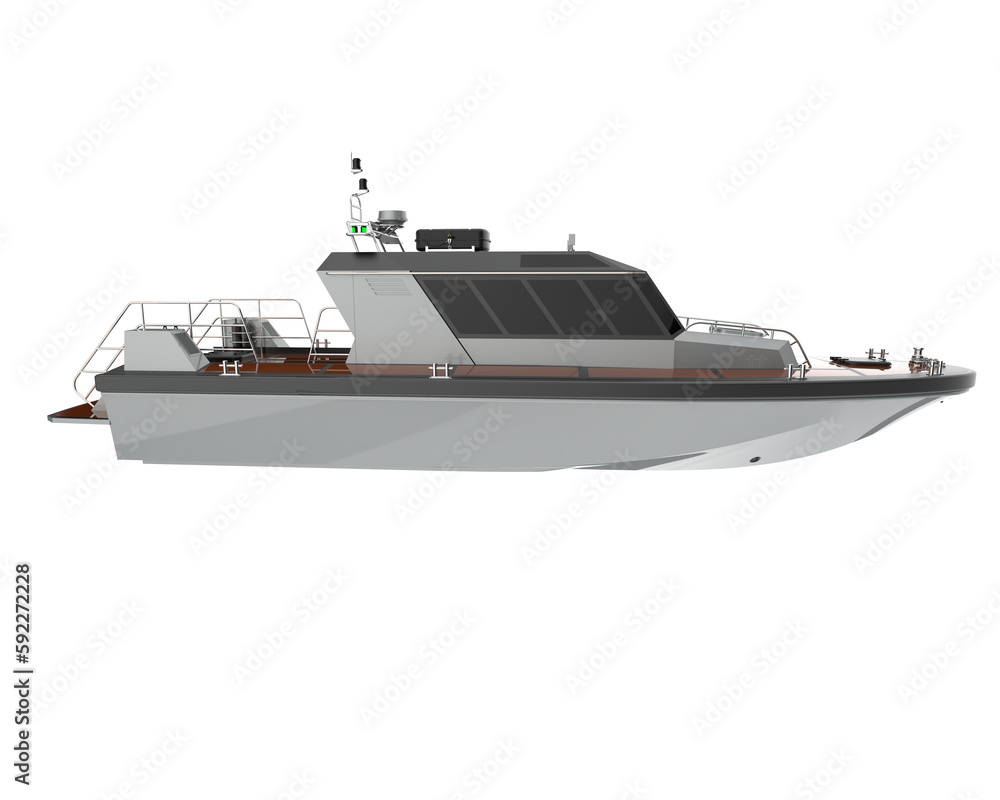 Boat isolated on transparent background. 3d rendering - illustration