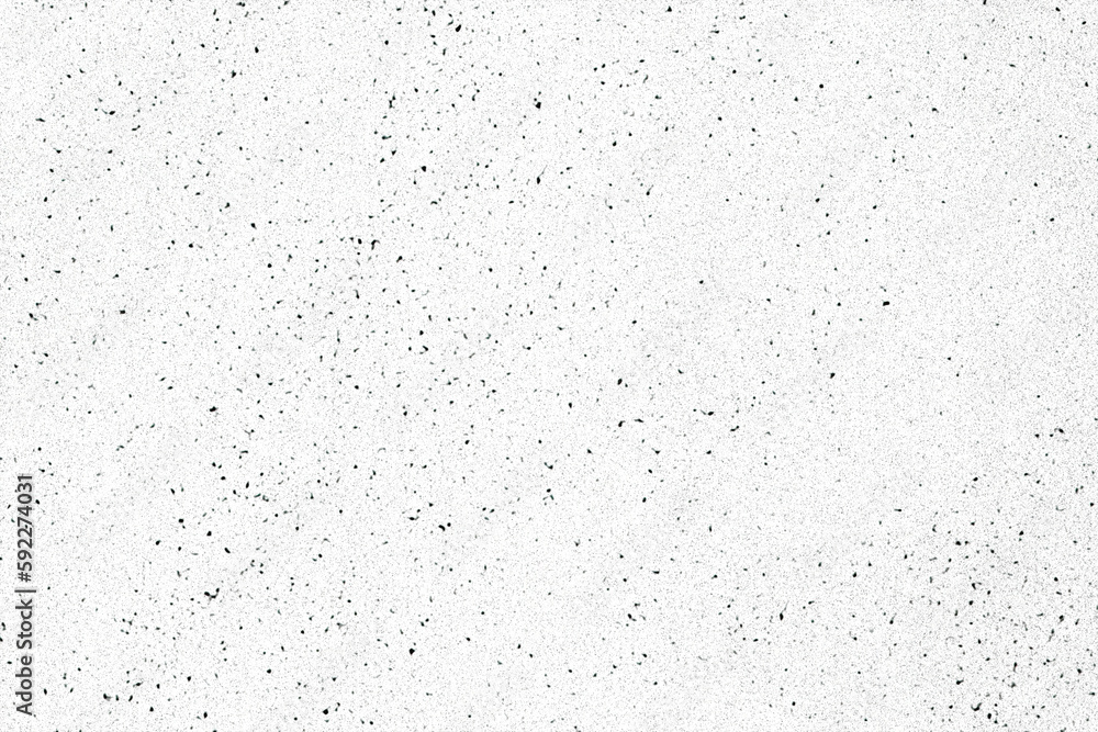 A texture of dust specks or speckles, black dots of varying sizes over a white surface, grunge background.

