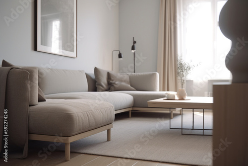 modern living room with sofa, Generative AI	
