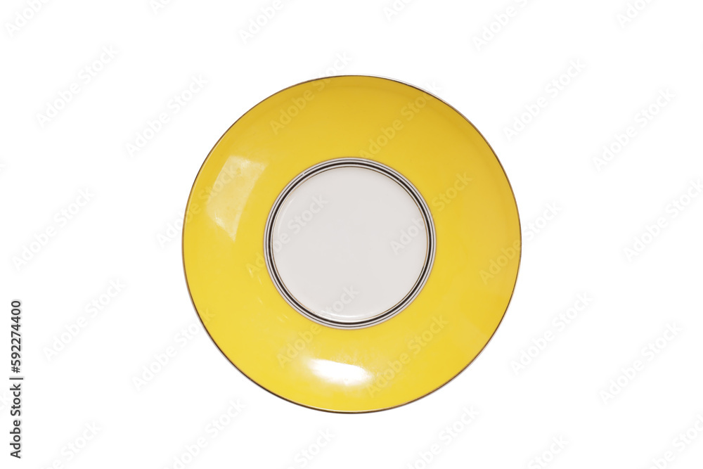 yellow plate isolated on white background. yellow plate isolated on white background.