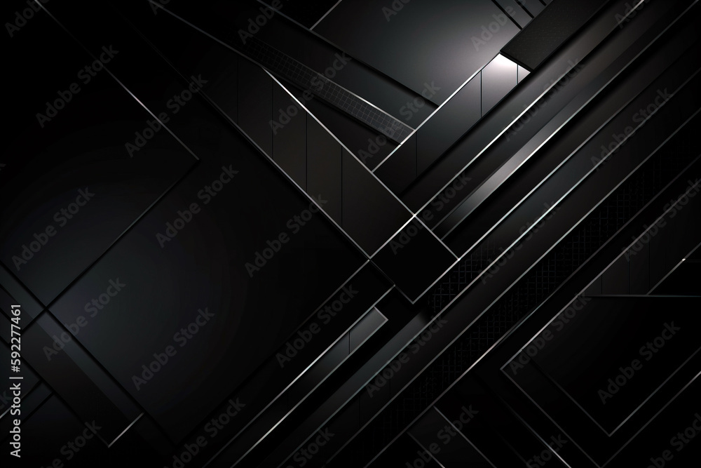 Obraz premium Modern black abstract background. Digitally generated AI image