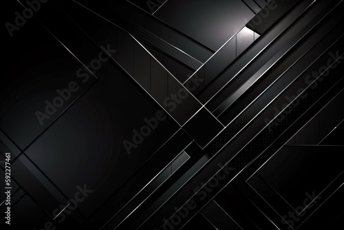 Modern black abstract background. Digitally generated AI image