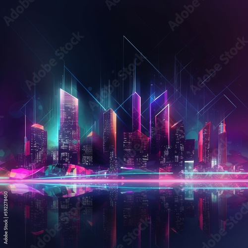 smart city structure in space abstract background concept  internet of things wireless network connection communication computer information system service modern future technology. generative ai