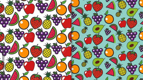 Fototapeta Naklejka Na Ścianę i Meble -  Modern seamless fruit pattern vector template, stylish abstract design, for wallpapers, textile, packaging, design of luxury products.