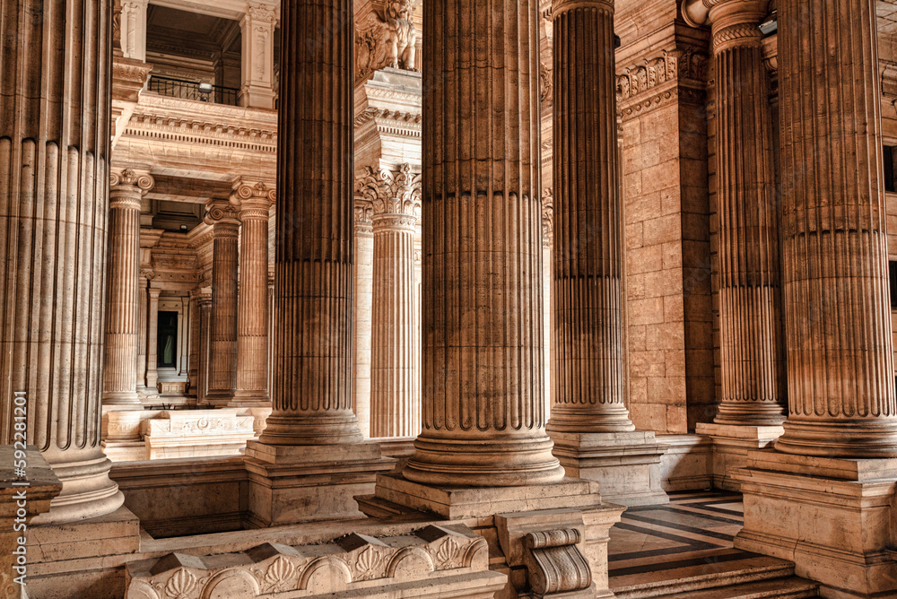 Brussels, Belgium interior of the palace de la justice, High quality photo. Neoclassical architecture 