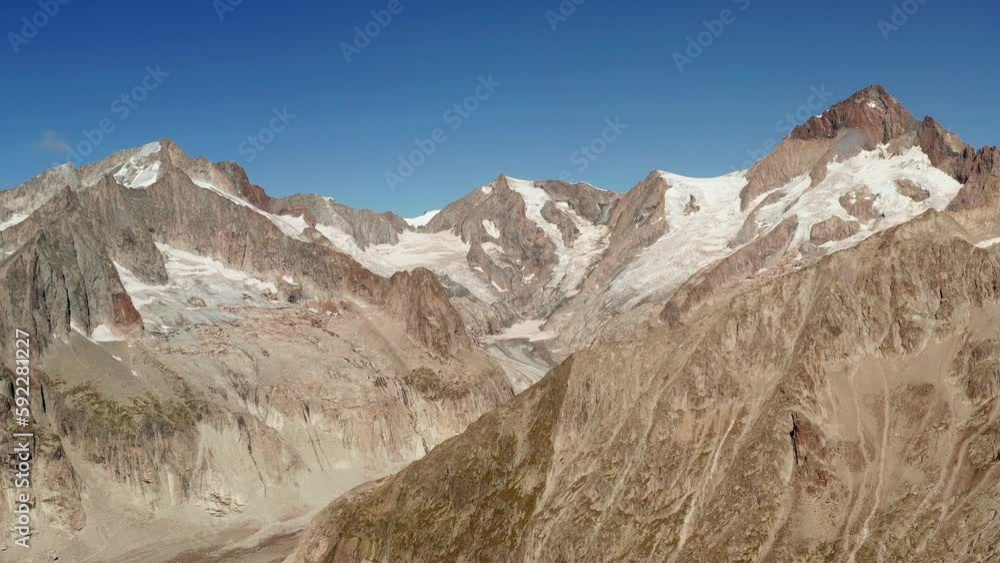aerial view in the Swiss alps Switzerland
