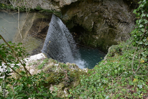 Italy, landscape waterfall in the forest appennini montain photo