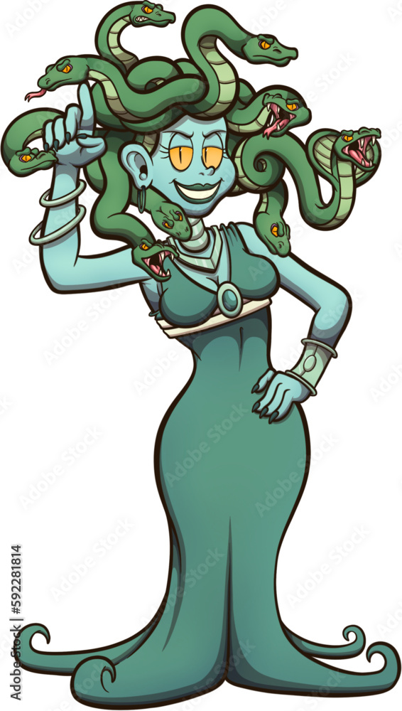 Medusa. Vector clip art illustration with simple gradients. All in one