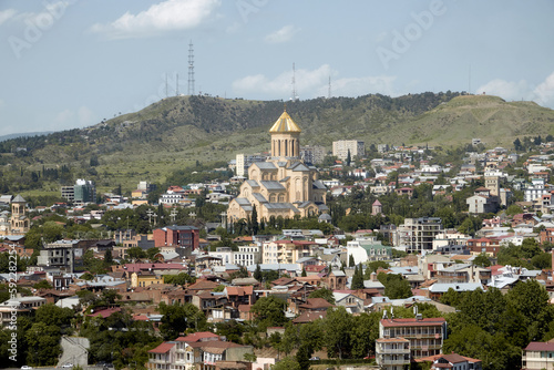 Tbilisi  Georgia - May 10  2022  Cathedral of the Holy Trinity. Views of Tbilisi  Georgia.