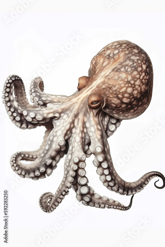 Octopus on a white background © Crazy Dark Queen