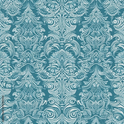 seamless pattern vector damask background, generative AI